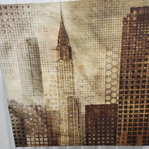 Like New !! Beautiful New York World Trade Towers Artwork Painting on a Canvas